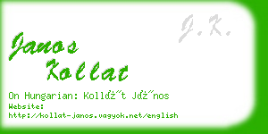 janos kollat business card